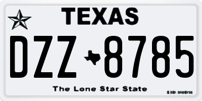 TX license plate DZZ8785