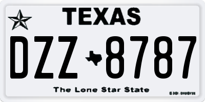 TX license plate DZZ8787