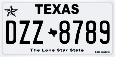 TX license plate DZZ8789