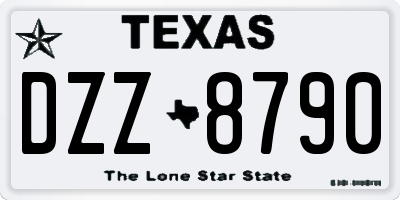 TX license plate DZZ8790