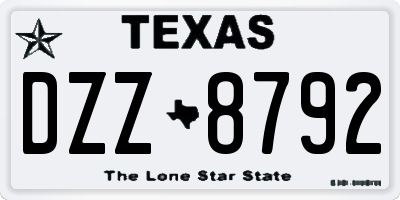 TX license plate DZZ8792