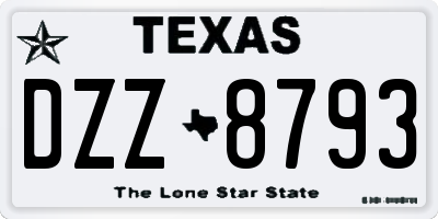 TX license plate DZZ8793