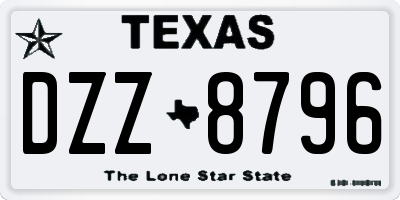 TX license plate DZZ8796