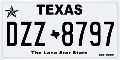 TX license plate DZZ8797