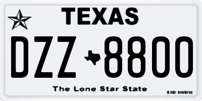 TX license plate DZZ8800