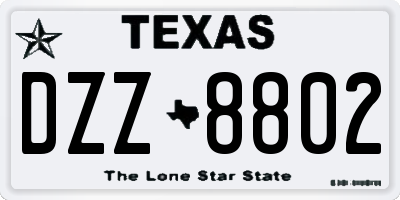 TX license plate DZZ8802