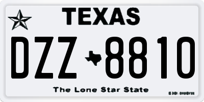 TX license plate DZZ8810