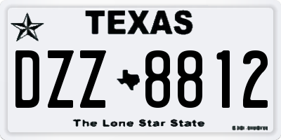 TX license plate DZZ8812