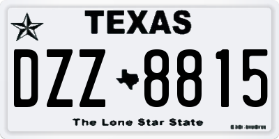 TX license plate DZZ8815