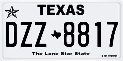 TX license plate DZZ8817