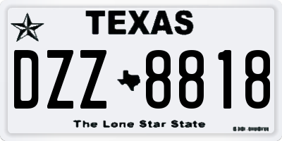 TX license plate DZZ8818