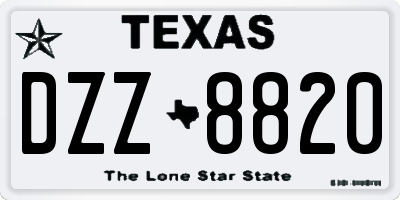 TX license plate DZZ8820