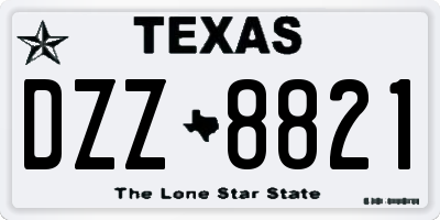 TX license plate DZZ8821