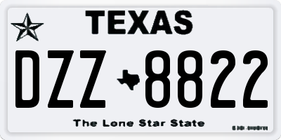 TX license plate DZZ8822