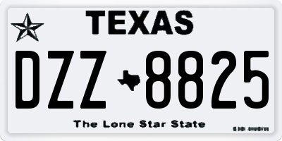 TX license plate DZZ8825