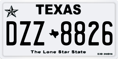 TX license plate DZZ8826