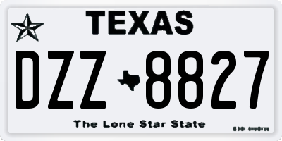 TX license plate DZZ8827