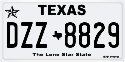 TX license plate DZZ8829