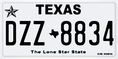 TX license plate DZZ8834