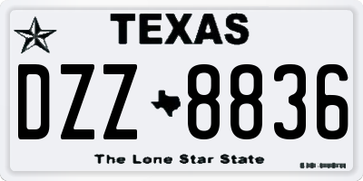 TX license plate DZZ8836