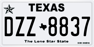 TX license plate DZZ8837