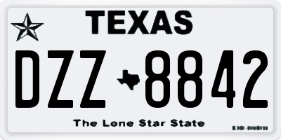 TX license plate DZZ8842