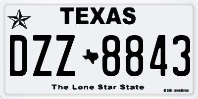 TX license plate DZZ8843