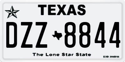 TX license plate DZZ8844