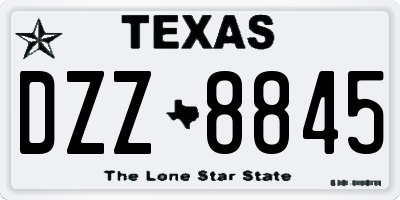 TX license plate DZZ8845