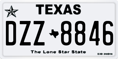 TX license plate DZZ8846