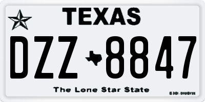 TX license plate DZZ8847