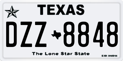 TX license plate DZZ8848