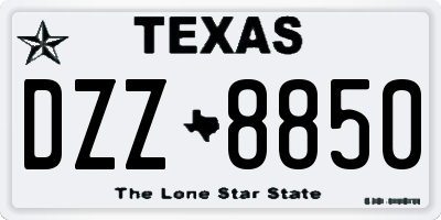 TX license plate DZZ8850