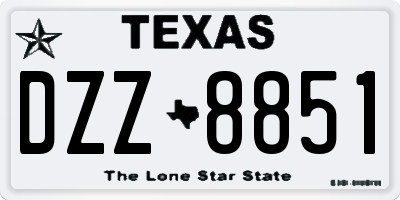 TX license plate DZZ8851