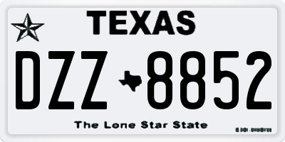 TX license plate DZZ8852