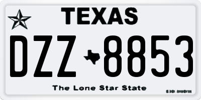 TX license plate DZZ8853