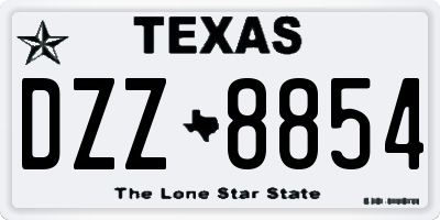 TX license plate DZZ8854