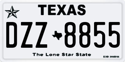 TX license plate DZZ8855