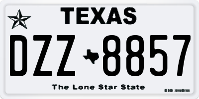 TX license plate DZZ8857