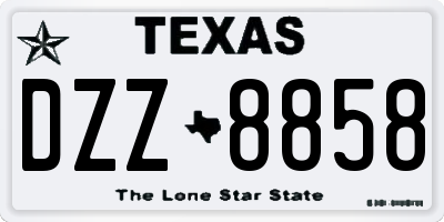 TX license plate DZZ8858