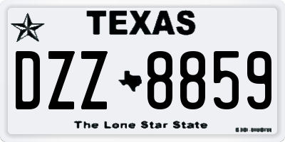 TX license plate DZZ8859