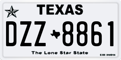 TX license plate DZZ8861