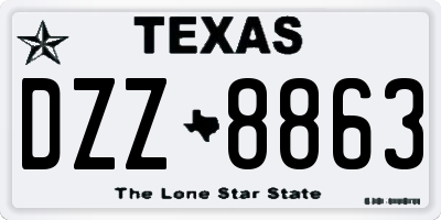 TX license plate DZZ8863