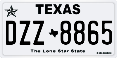 TX license plate DZZ8865