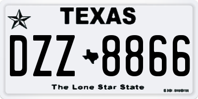 TX license plate DZZ8866