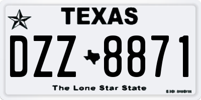 TX license plate DZZ8871