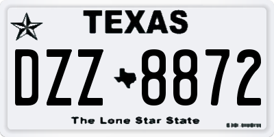 TX license plate DZZ8872