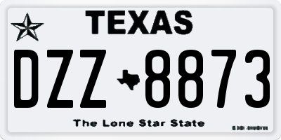 TX license plate DZZ8873