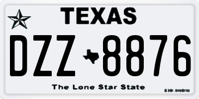 TX license plate DZZ8876