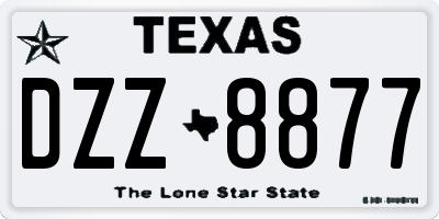 TX license plate DZZ8877